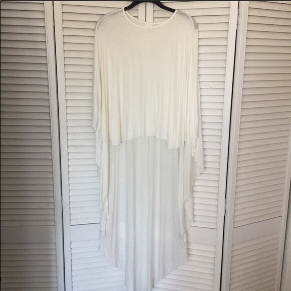 UrbanOG Extreme High-Low Dolman White Cape Top S/M - Picture 3 of 8